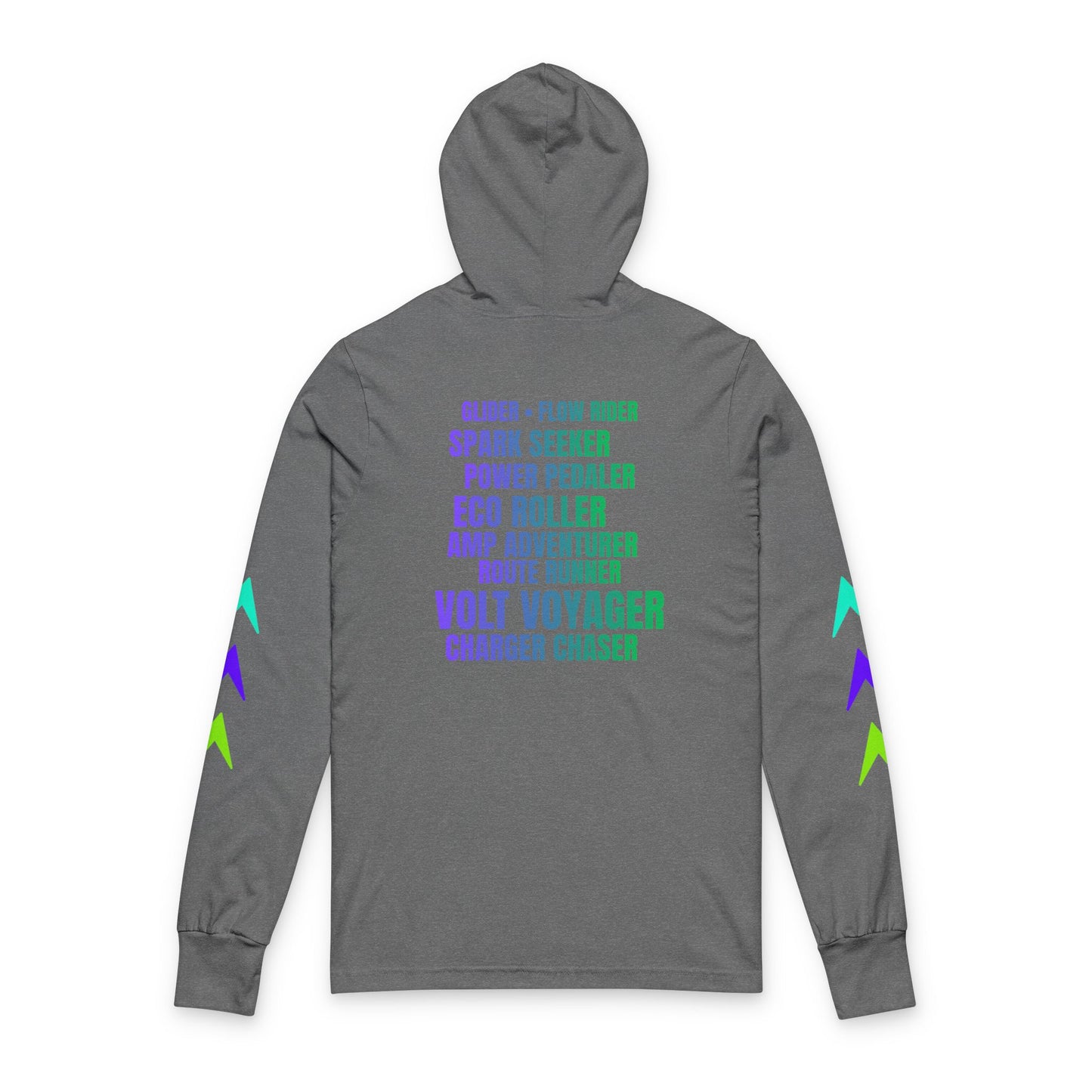 Hooded Long Sleeve Tee — 'Jaunt' Electric Rider