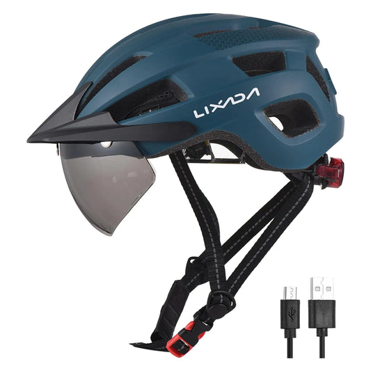 Lixada LED Mountain Bike Helmet for Men Women with Eye Shield