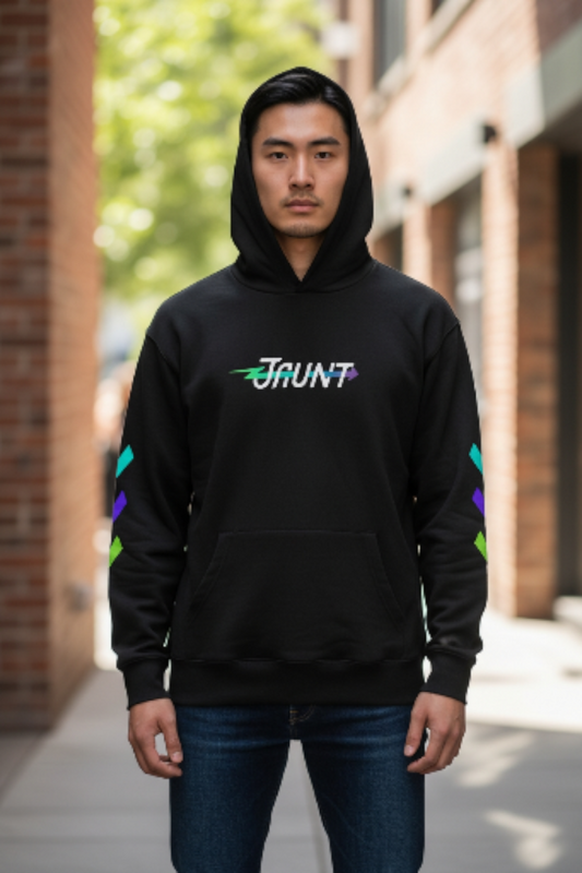 Hooded Long Sleeve Tee — 'Jaunt' Electric Rider