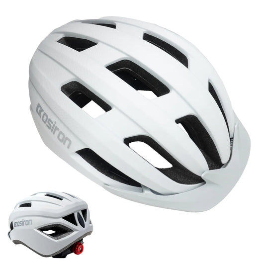 Adult Cycling Helmet with Integrated Safety Light, Detachable Visor